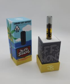 Alternative view of Jeff’s Sessions Carts 1G – Distillate Cartridges