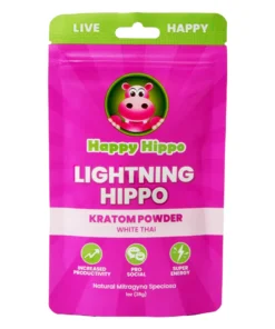 Happy Hippo Lightning Hippo White Thai Kratom Powder 1oz