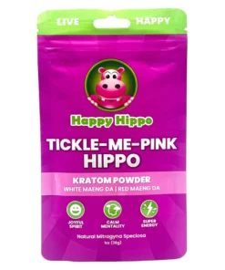 Happy Hippo Tickle Me Pink Hippo White & Red Maeng Da Kratom Powder 1oz