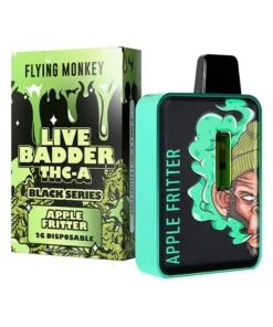 Apple Fritter Flying Monkey Live Badder THCA Black Series Disposable 2G