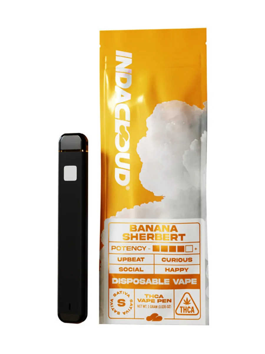 Banana Sherbert IndaCloud THCA Disposable Vape Pen 1G