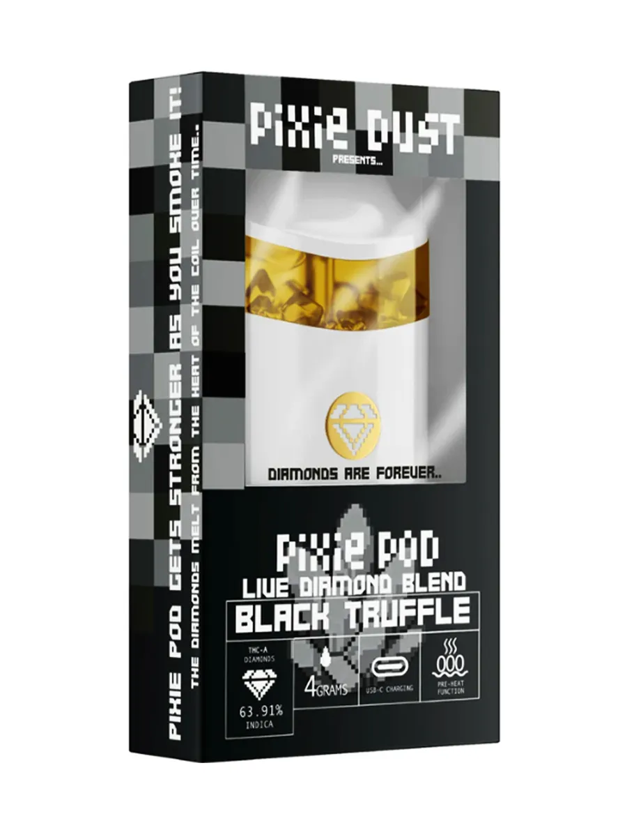 Black Truffle Pixie Dust Pod THCA Live Diamond Blend Disposable 4G