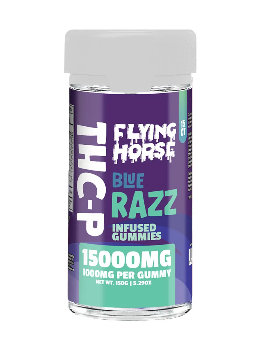 Blue Razz Flying Horse THCP Infused Gummies 15000MG 15ct