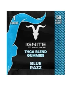 Blue Razz Ignite THC-A Blend Gummies 150mg