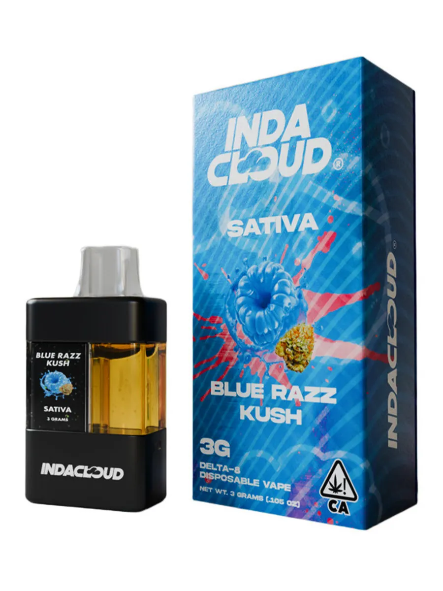 Blue Razz Kush IndaCloud Delta 8 Disposable 3G