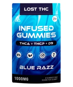 Blue Razz Lost THC THCA+THCP+D9 Infused Gummies 2ct