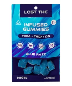 Blue Razz Lost THC THCA+THCP+D9 Infused Gummies 5000MG
