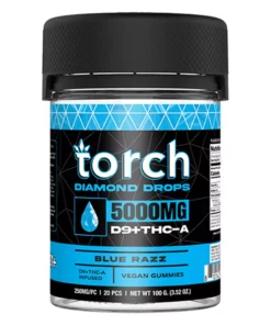 Blue Razz Torch Diamond Drops Vegan Gummies 5000mg