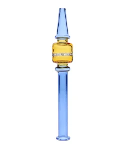 Blue with Amber 6” Square Nectar Collector