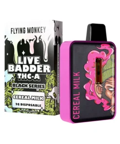 Cereal Milk Flying Monkey Live Badder THCA Black Series Disposable 2G