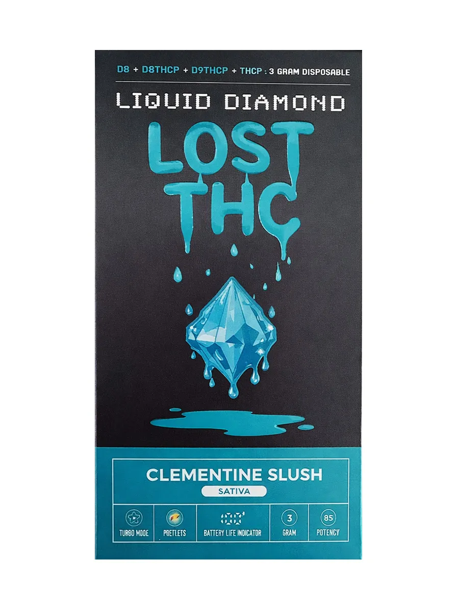 Clementine Slush Lost THC Liquid Diamond Blend Disposable 3G