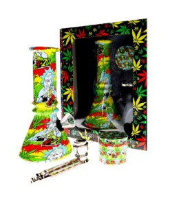 Colorful Design Water Pipe With Grinder & Spoon Pipe
