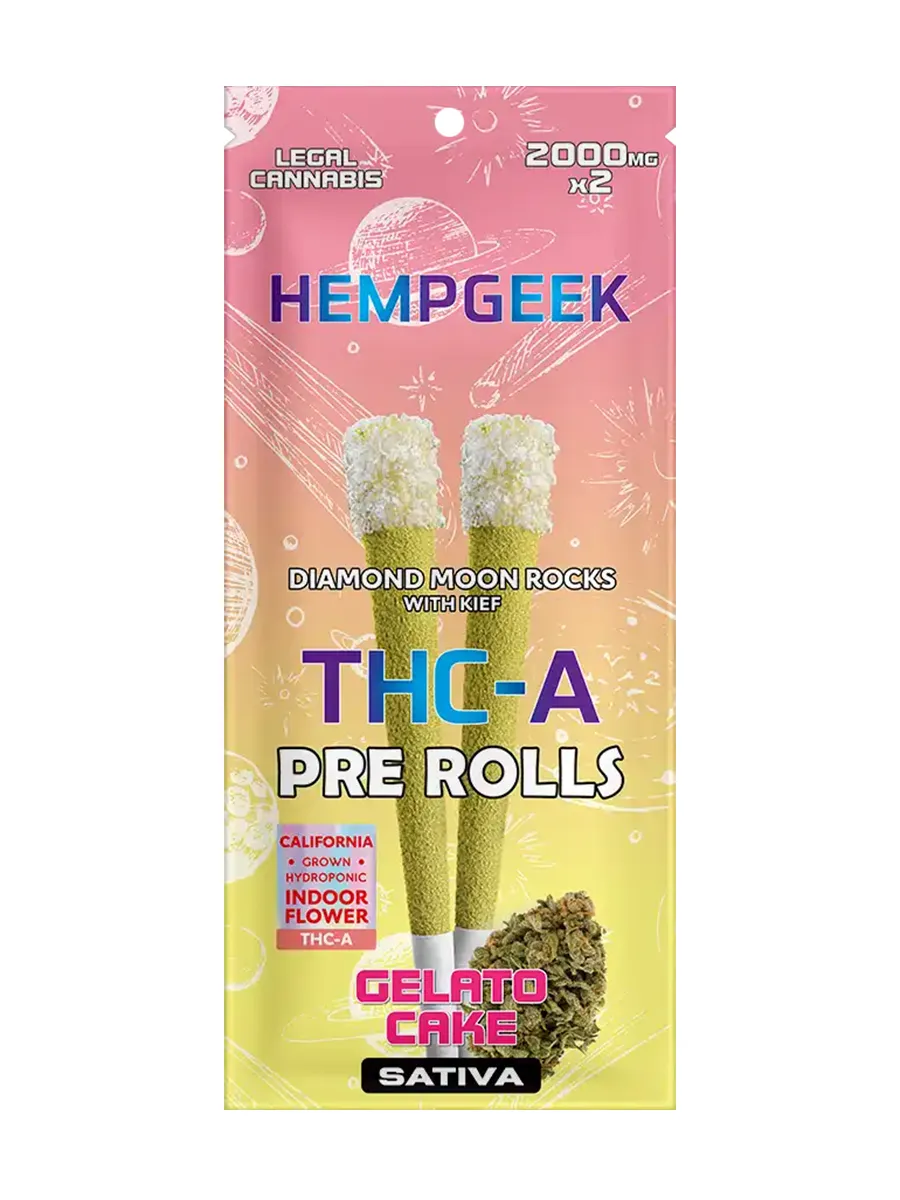 Gelato Cake Hempgeek THC-A Pre-Rolls 2000mg x 2ct