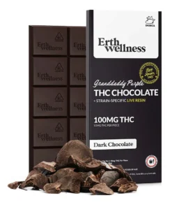 Granddaddy Purple Dark Chocolate Erth Wellness Delta 9 THC Chocolate Bar 100mg