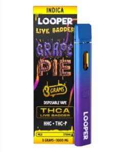 Grape Pie Looper Live Badder THC-A+HHC+THC-P Disposable Vape 3G