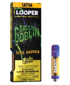 Green Goblin Looper Limited Edition Diamond Live Badder HHC+THC-P Carts 2G