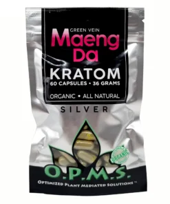 Green Vein Maeng Da OPMS Silver Kratom Capsules 60ct