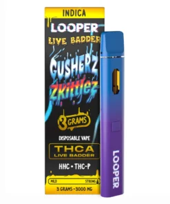 Gusherz Zkittlez Looper Live Badder THC-A+HHC+THC-P Disposable Vape 3G