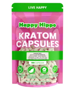 Happy Hippo Sunshine Hippo Elite Yellow Vein Maeng Da Kratom Capsules 100ct