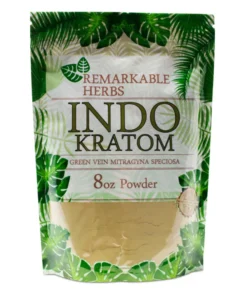 Indo Green Vein Mitragyna Speciosa Remarkable Herbs Kratom Powder 8oz Bag