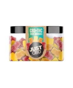 Just CBD Sour Gummies CBD+THC Gummies Jar 4oz