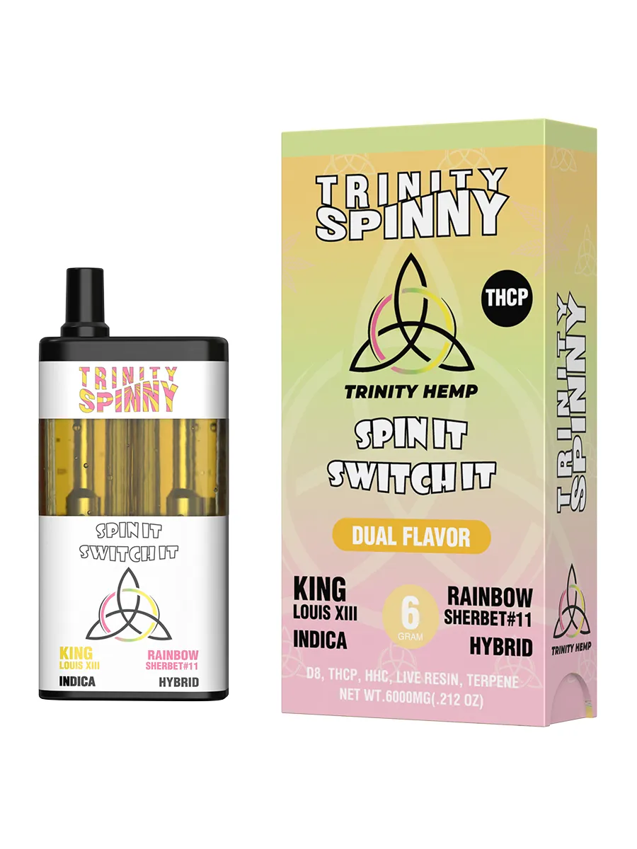 King Luis XIII | Rainbow Sherbet #11 Trinity Spinny THCP Dual Flavor Vape 6G