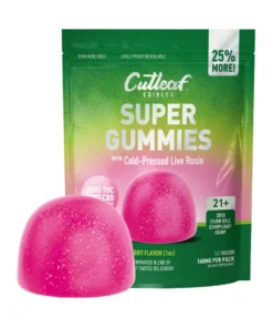 Kiwi Strawberry Cutleaf Super Gummies with Cold-Pressed Live Rosin Gummies