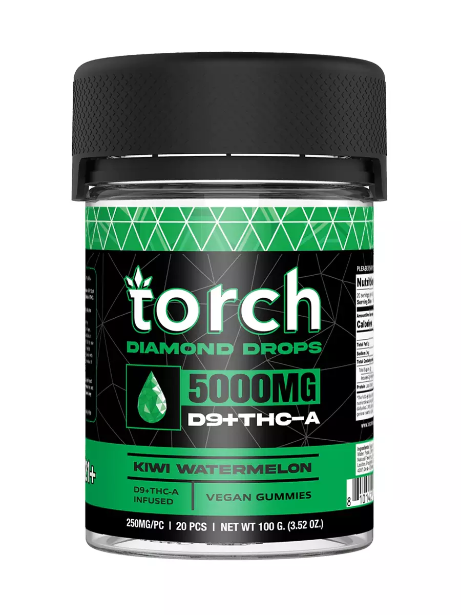 Kiwi Watermelon Torch Diamond Drops Vegan Gummies 5000mg