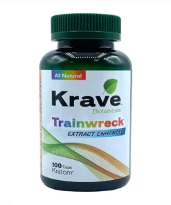 Krave Botanicals Trainwreck Extract Enhanced Kratom Capsules 100ct
