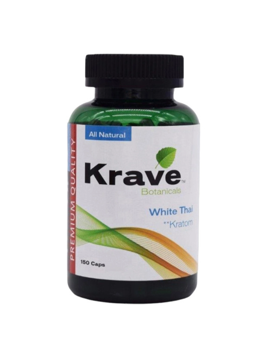 Krave Botanicals White Thai Kratom Capsules 150ct