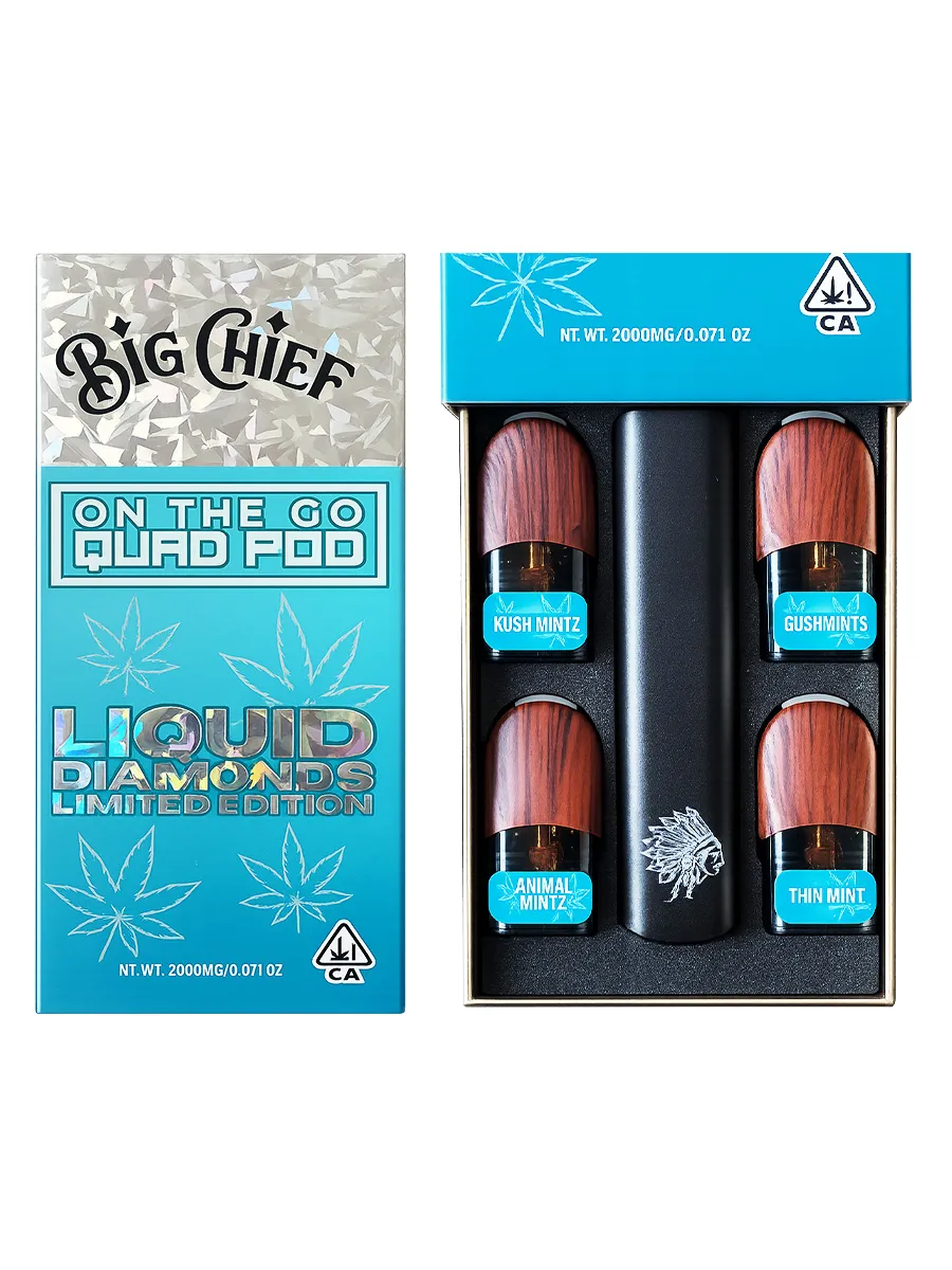 Kush Mintz Big Chief On the Go Quad Pod Liquid Diamond THCA Vape 0.5G