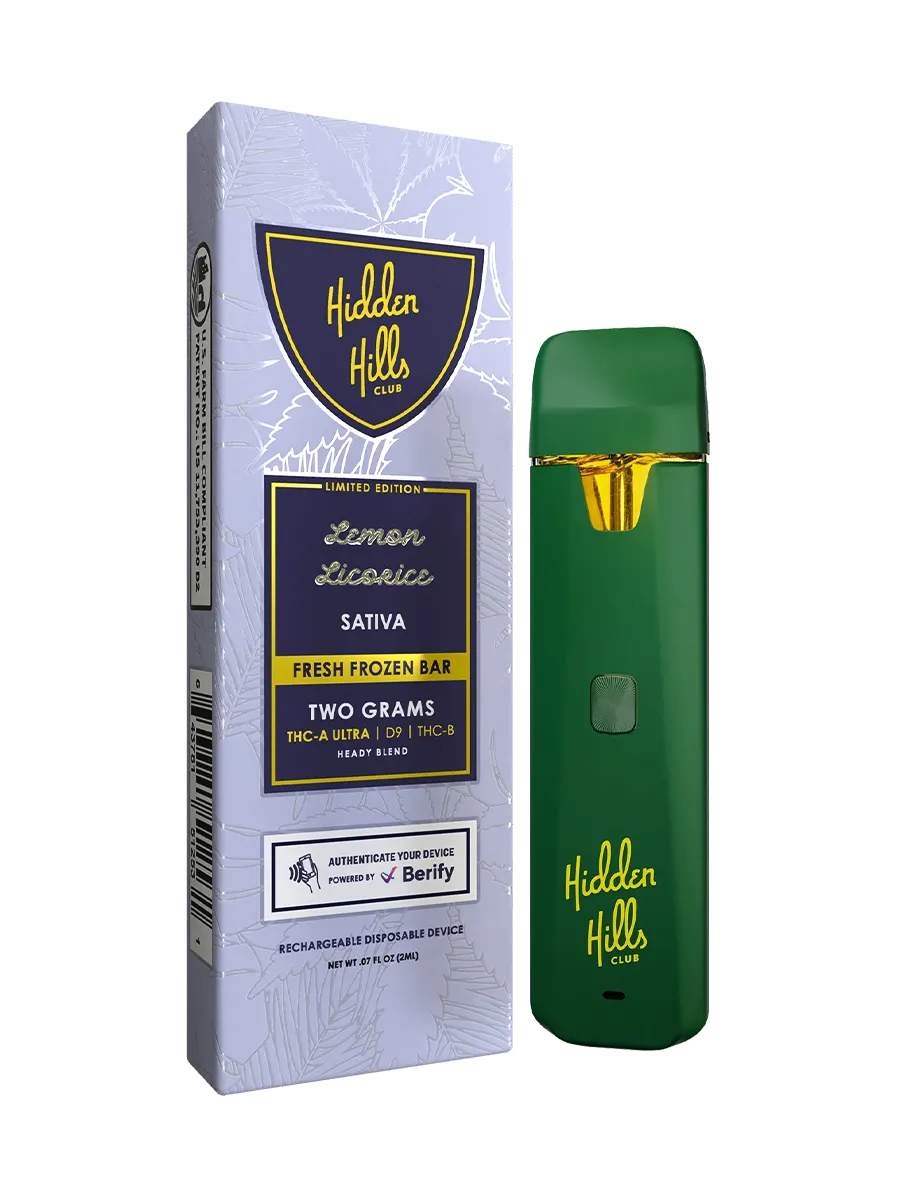 Limon Licorice Hidden Hills Heady Blend THCA Ultra Disposables 2g