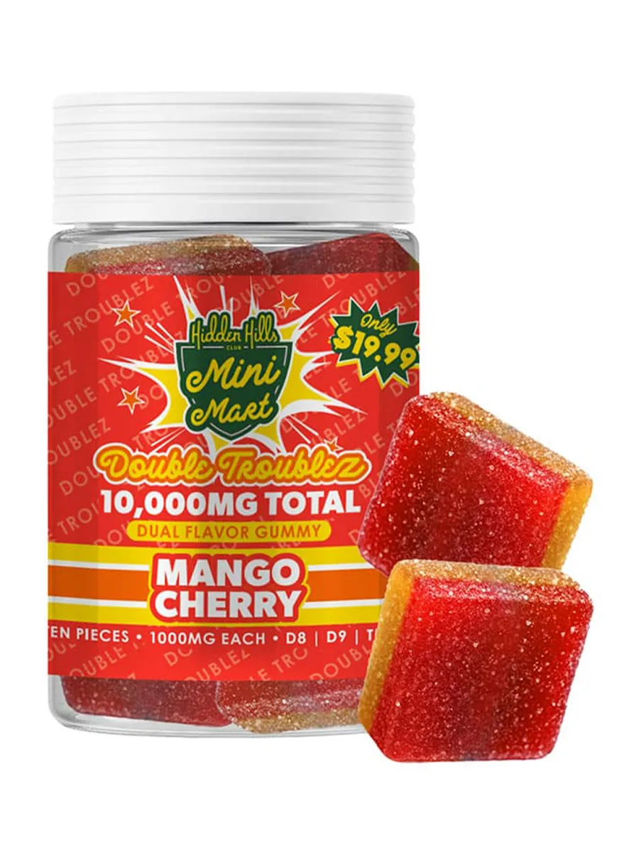 Mango Cherry Hidden Hills Mini Mart Double Troublez Gummies 10ct 10G