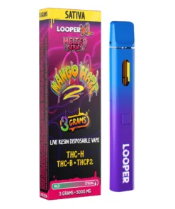 Mango Haze Looper XL Melted Series THC-H+THC-B+THCP2 Live Resin Disposable Vape 3G