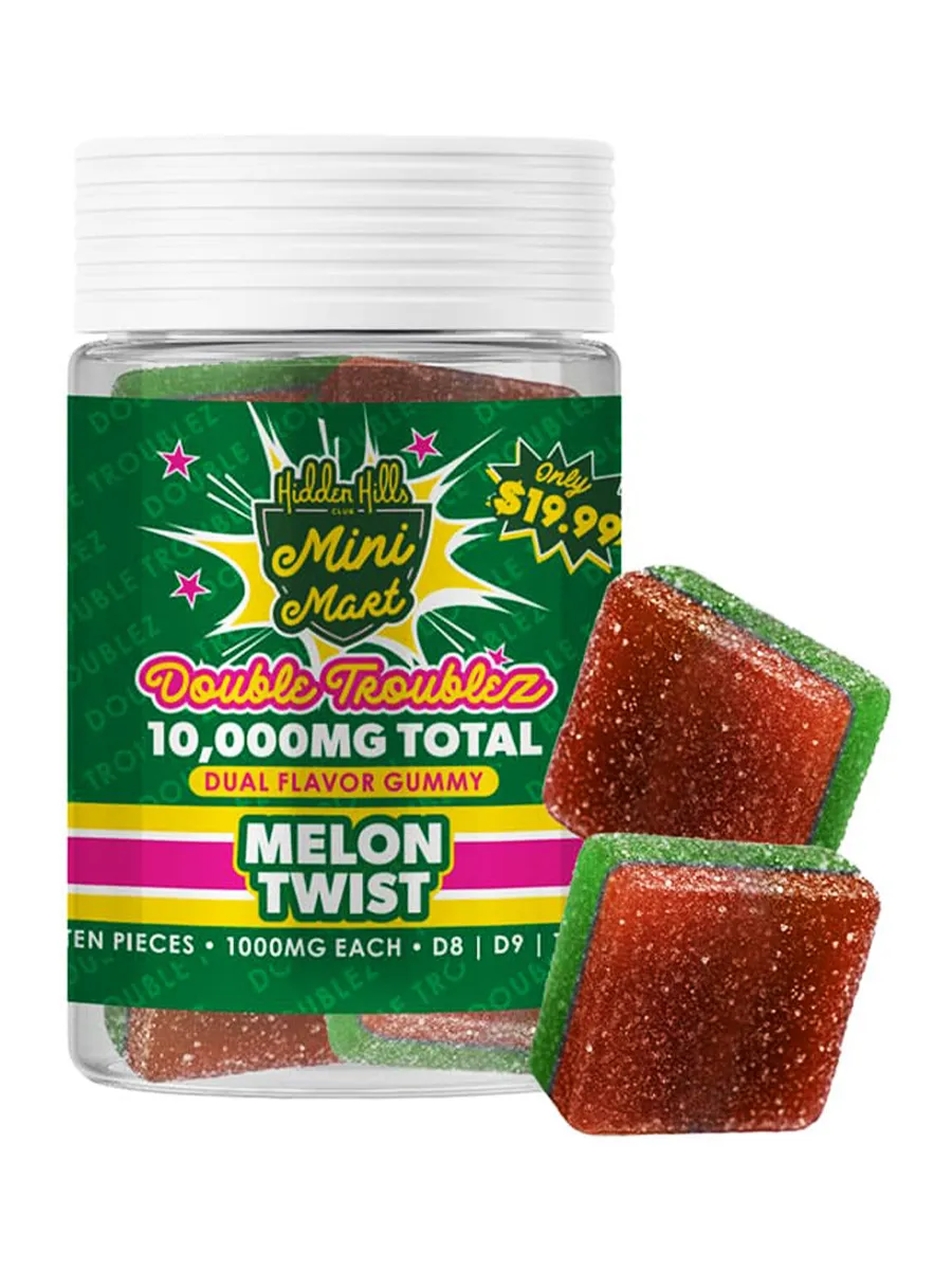 Melon Twist Hidden Hills Mini Mart Double Troublez Gummies 10ct 10G