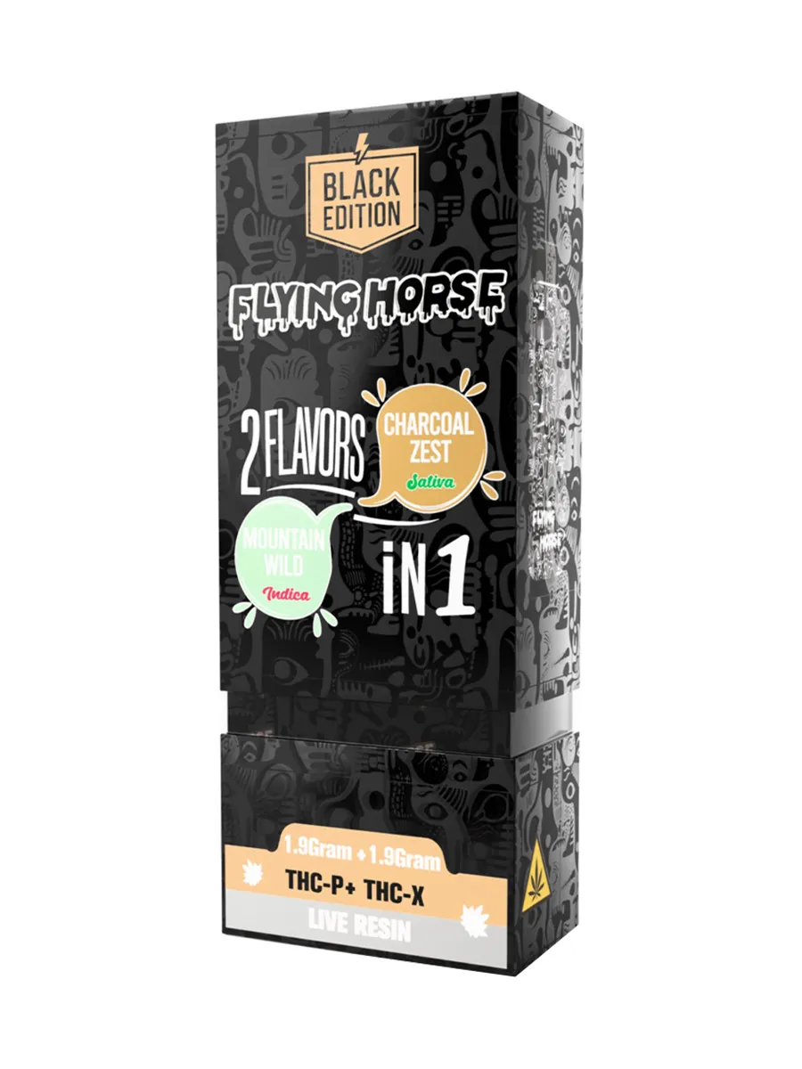 Mountain Wild | Charcoal Zest Flying Horse 2in1 Live Resin Disposable 3.8G