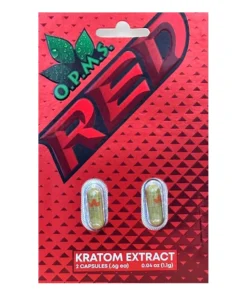 O.P.M.S. Kratom Extract Red Capsules 2ct