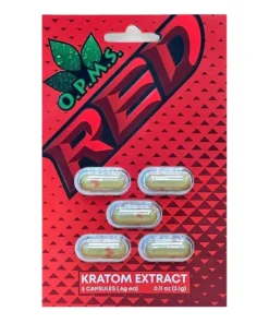 O.P.M.S. Kratom Extract Red Capsules 5ct