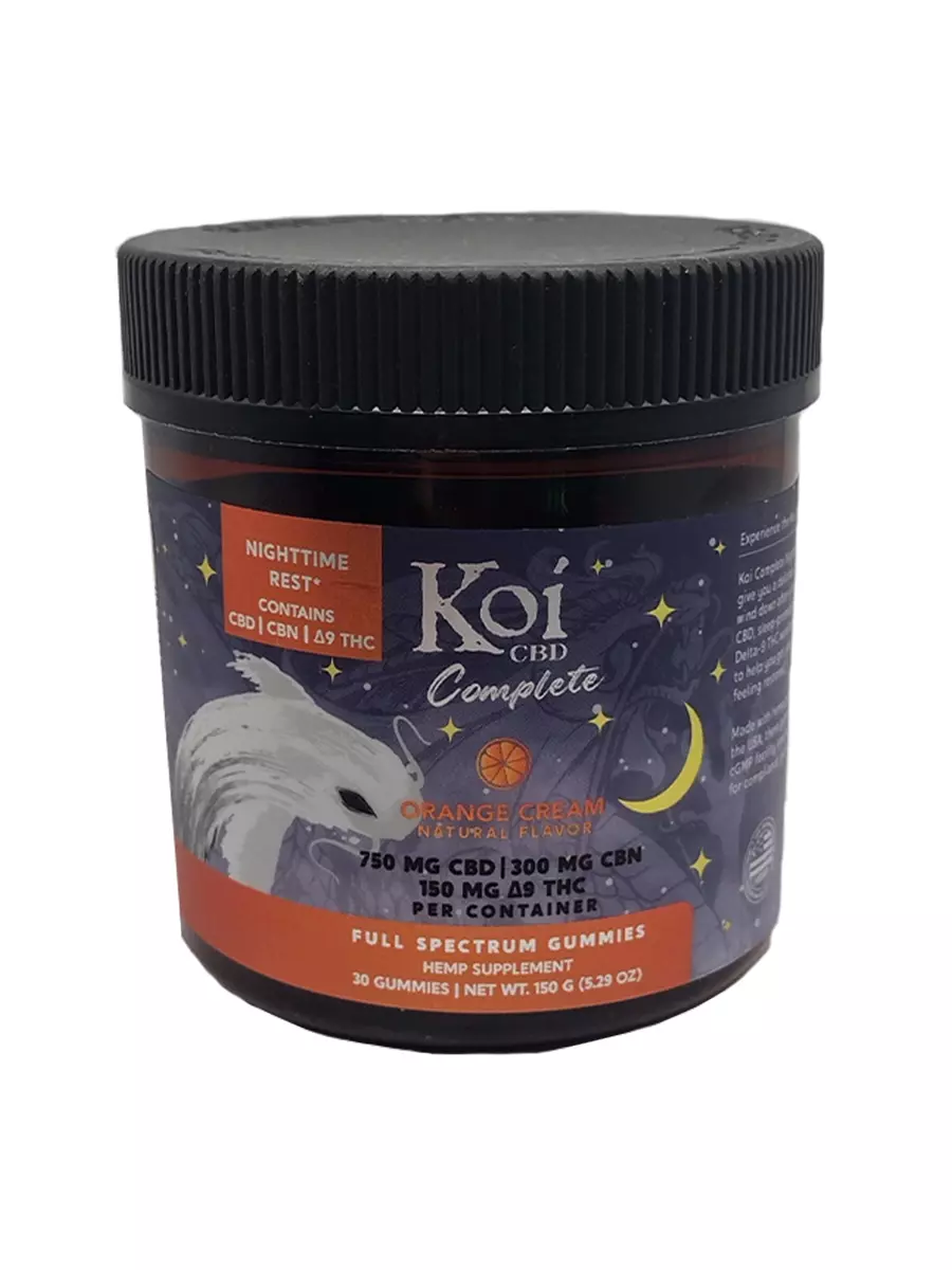 Orange Cream Koi CBD + CBN + D9 Nighttime Rest Gummies 750mg