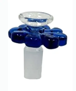 Pacific One Hitter Male Bowl Colored Blue Flower Grip 14MM