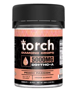 Peach Passion Torch Diamond Drops Vegan Gummies 5000mg