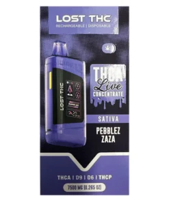 Pebblez Zaza Lost THC THCA Blend Live Concentrate Disposible 7500MG