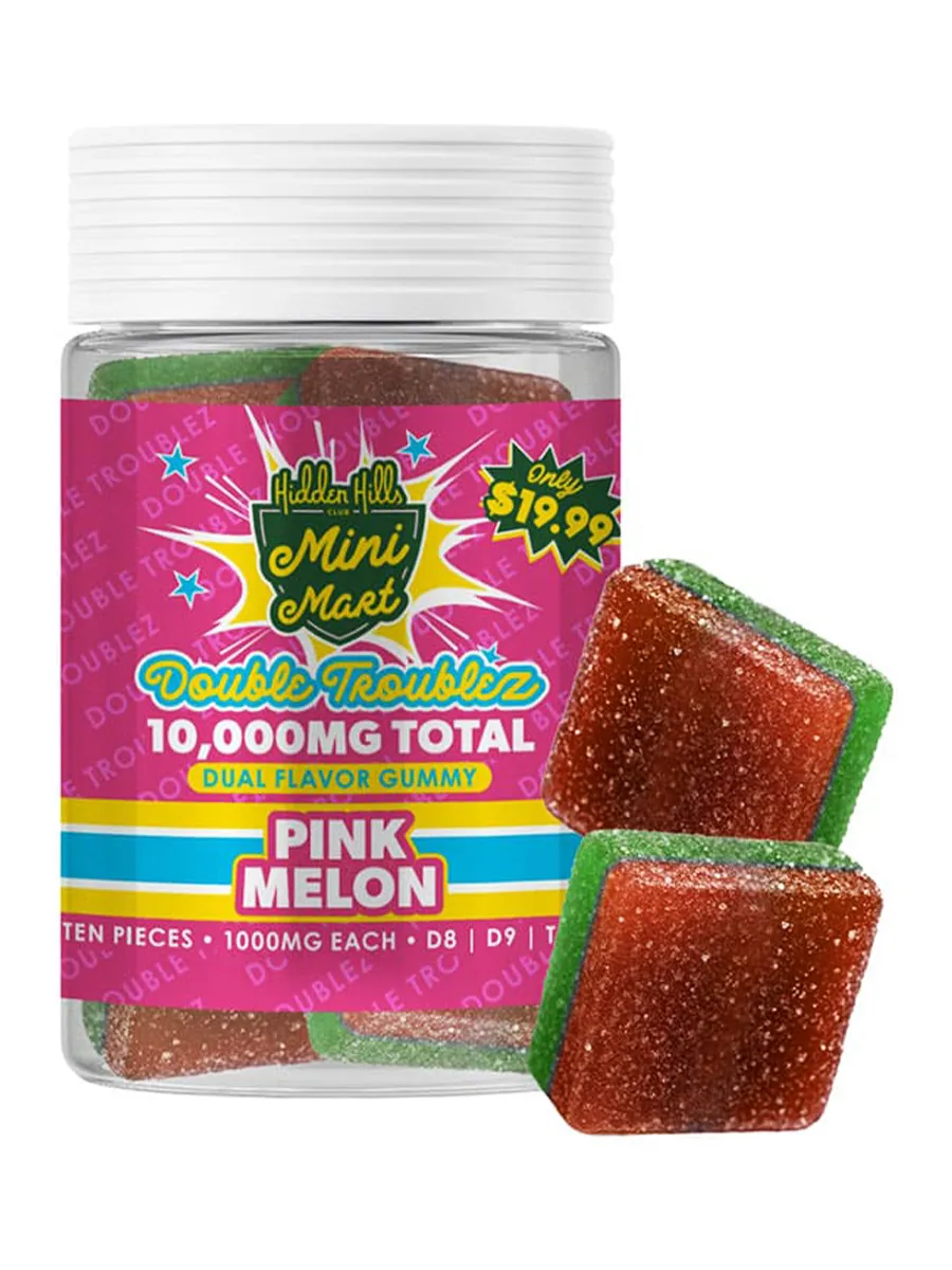 Pink Melon Hidden Hills Mini Mart Double Troublez Gummies 10ct 10G