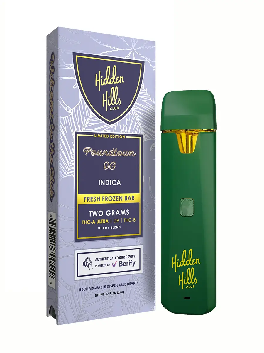 Poundtown OG Hidden Hills Heady Blend THCA Ultra Disposables 2g