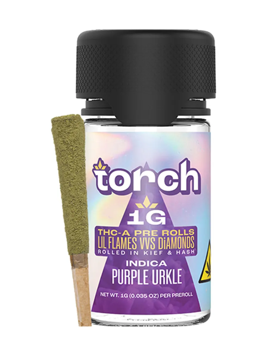 Purple Urkle Torch THC-A Lil Flames VVS Diamond Pre-Rolls 4G