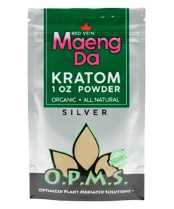 Red Maeng DA OPMS Kratom Silver Powder 1oz Bag