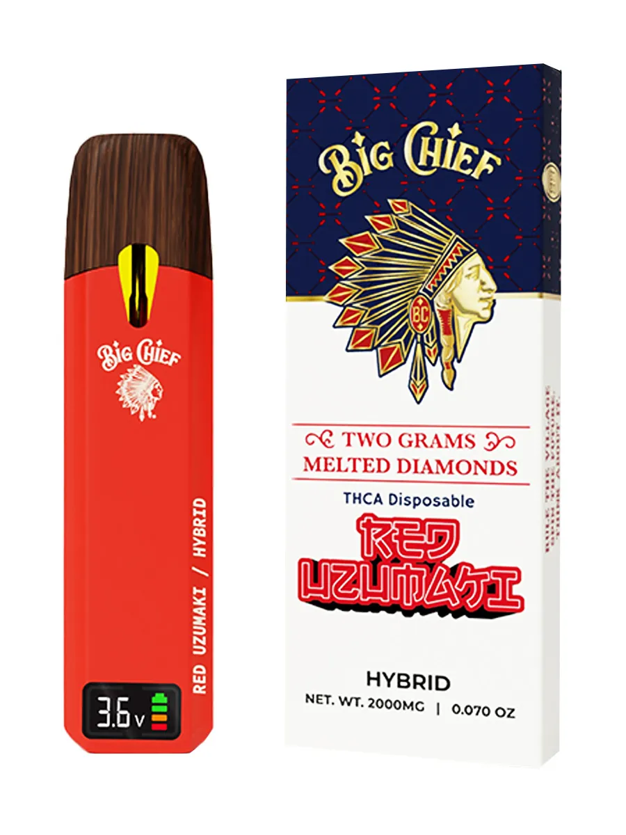 Red Uzumaki Big Chief Melted Diamond THCA Disposable 2G