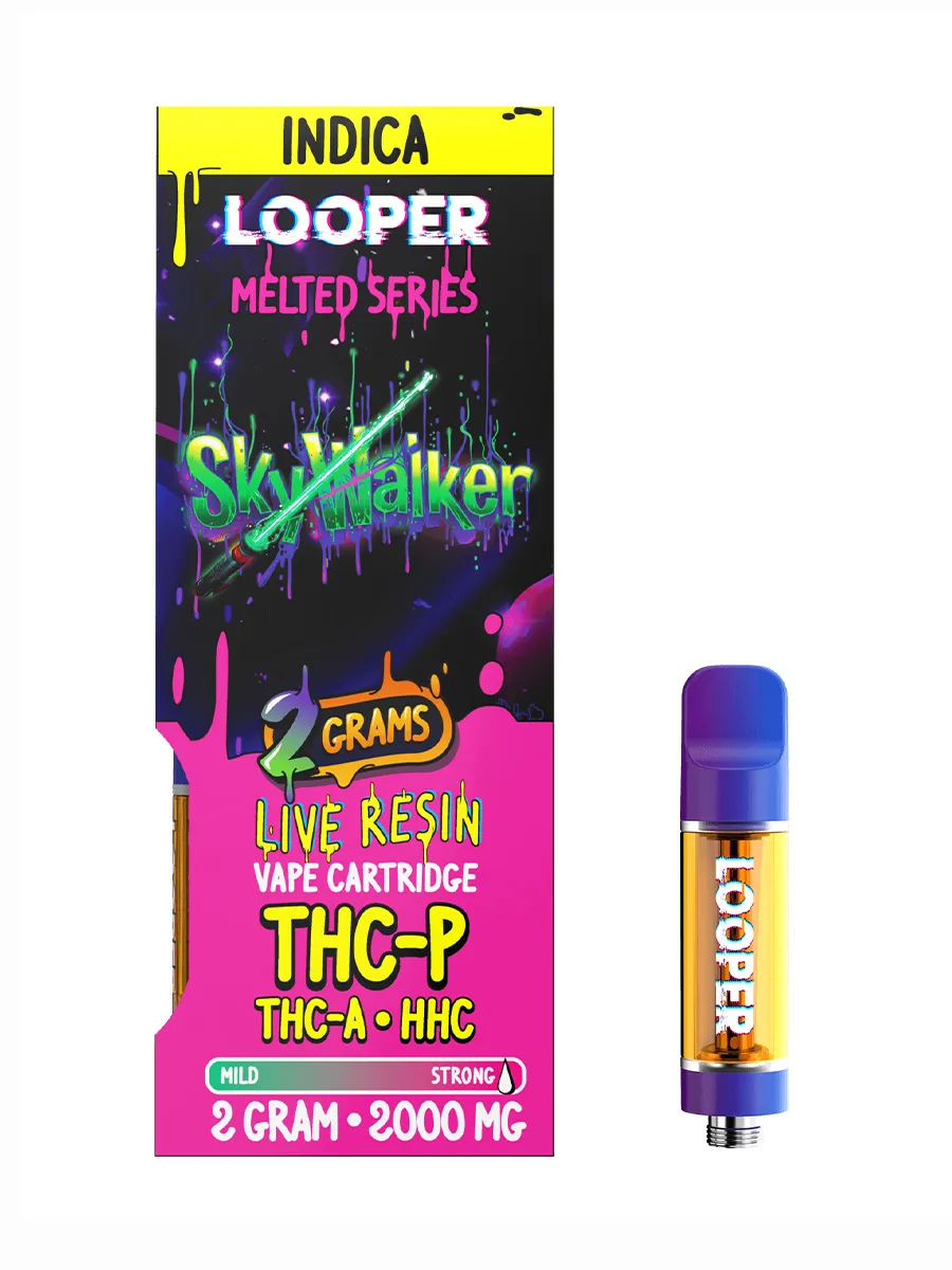 Sky Walker Looper Melted Series THC-JD+THC-B+THC-H Live Resin Vape Cart 2G