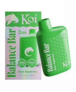 Sour Apple Ice KOI Balance Bar CBD 6000 Puffs Disposable Vape