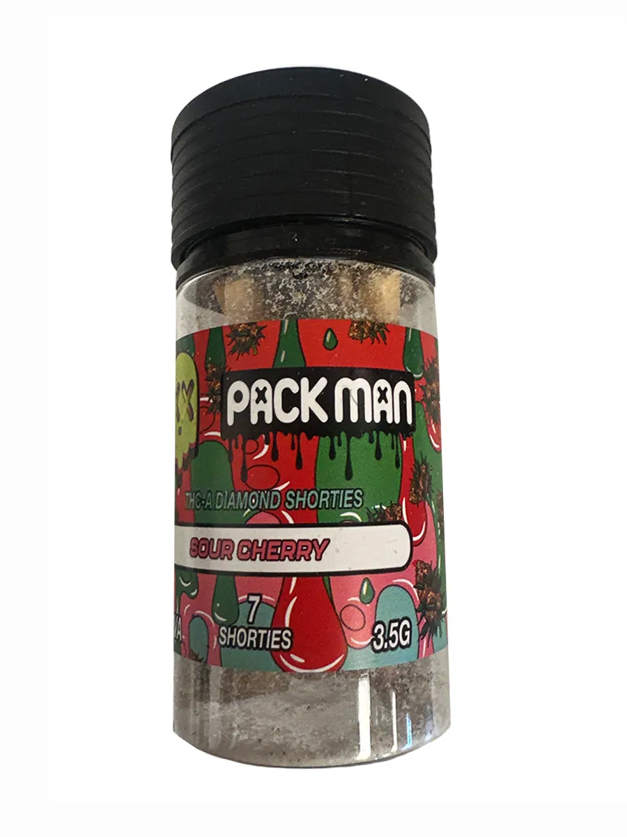 Sour Cherry Pack Man THCA Dimond Shorties Pre-Rolls 7ct 3.5G